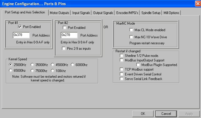  mach3 software: lpt port setting