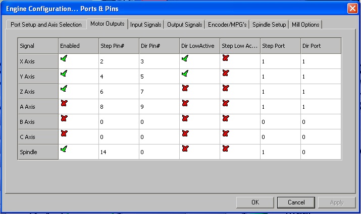  mach3 software: pulse and direction port setting